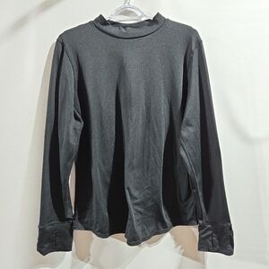 Climate Rite By Cuddle Duds Womens Black Long Sleeve Fleece Shirt Sz XL